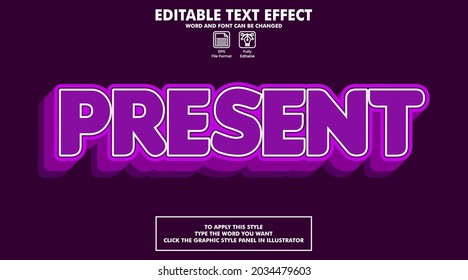 Editable text effect style present