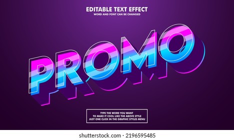 Editable text effect style promo