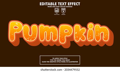 Editable text effect style pumpkin