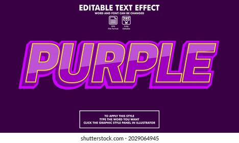 Editable text effect style purple