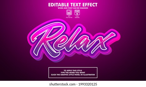 Editable text effect style relax