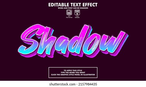 Editable text effect style shadow