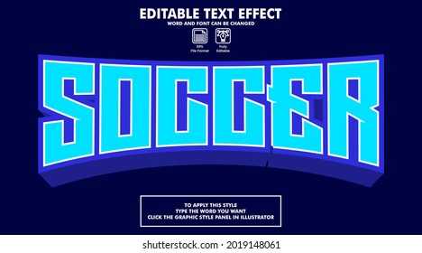 Editable text effect style soccer