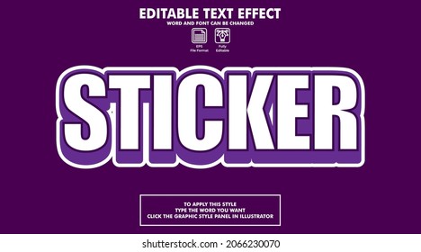 Editable text effect style sticker