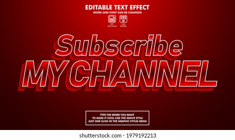 Editable text effect style subscribe my channel