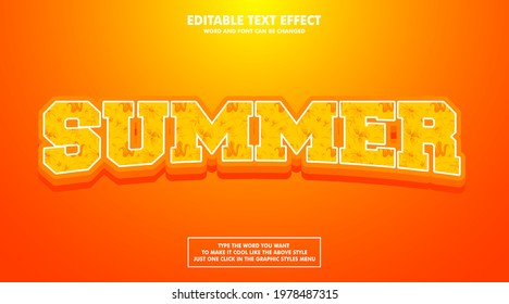 Editable text effect style summer