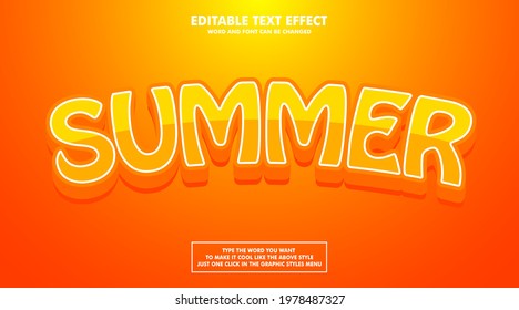 Editable text effect style summer