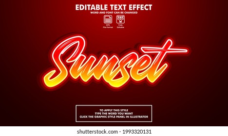 Editable Text Effect Style Sunset