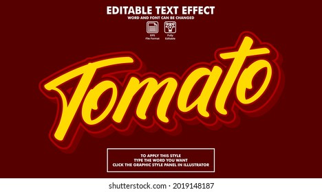 Editable text effect style tomato