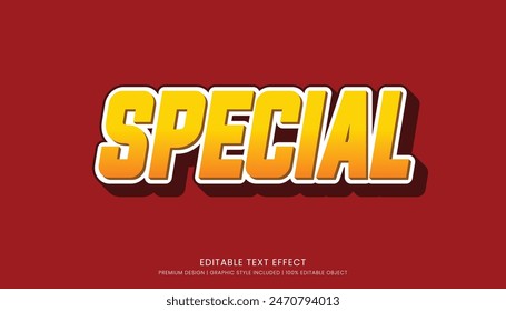 editable text effect style vector template