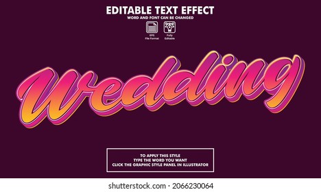 Editable Text Effect Style Wedding