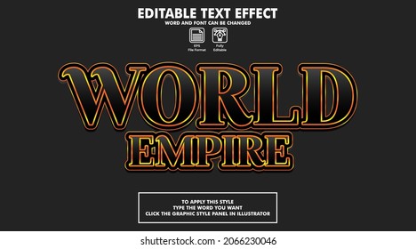 Editable text effect style world empire