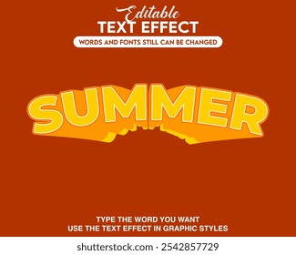 Editable text effect summer style