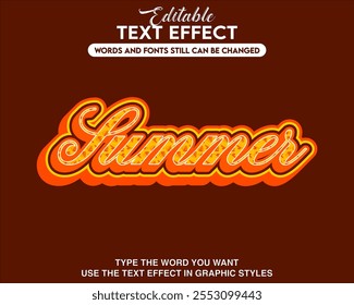 Editable text effect summer style