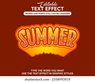 Editable text effect summer style