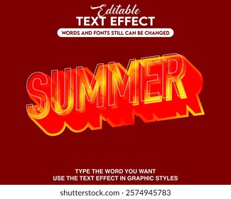 Editable text effect summer vibes style