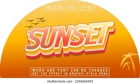 Editable Text Effect Sunset Template
