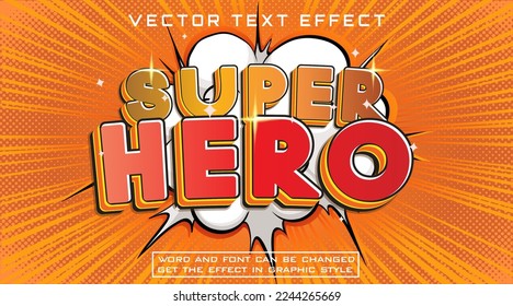 Bearbeitbarer Texteffekt Super Hero Vorlage