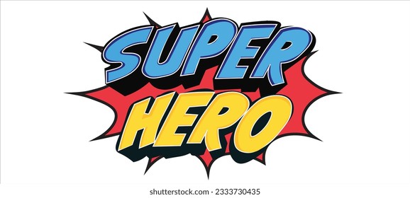 Editable text effect Super Hero Comic 3d cartoon template style premium vector