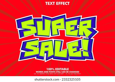 Editable text effect super sale. 
Comic cartoon style template