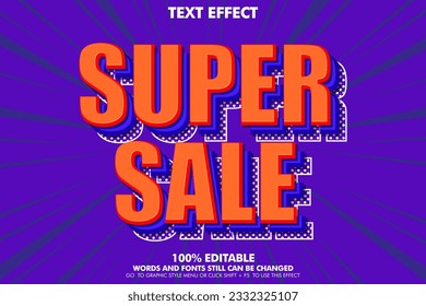 Editable text effect super sale. 
Comic cartoon style template