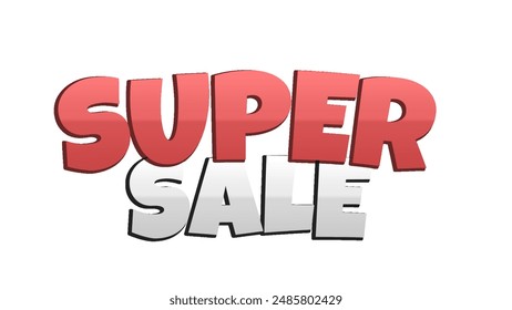 Editable text effect Super Sale 3d Cartoon Cute template style premium vector