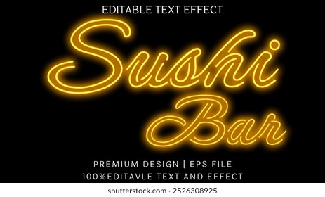 Editable Text Effect: Sushi Bar in Neon Style