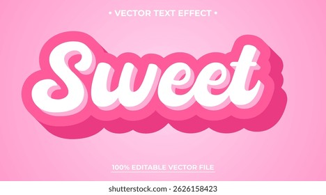 Editable text effect Sweet theme, valentine text style