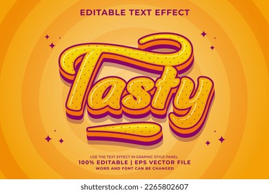 Editable text effect Tasty 3d Cartoon template style premium vector