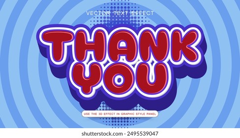 Editable text effect thank you sticker font style, graphics illustration