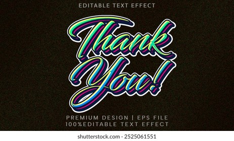 Editable text effect thank you sticker font style, graphics illustration