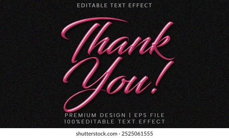 Editable text effect thank you sticker font style, graphics illustration