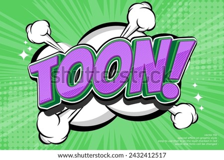 Editable text effect toon with cartoon style concept