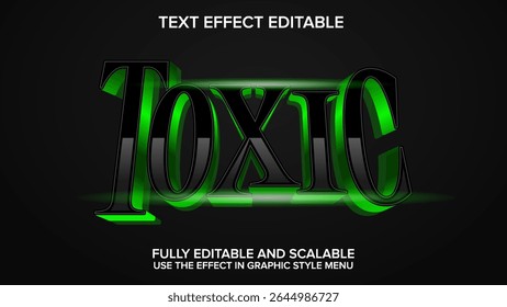editable text effect toxic vector editable