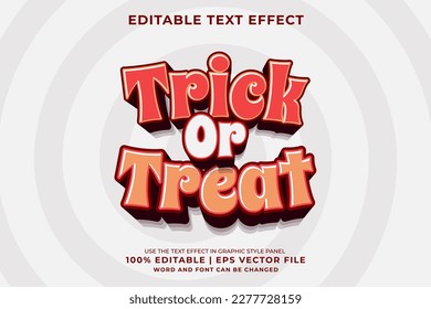 Editable text effect Trick Or Treat 3d cartoon template style premium vector