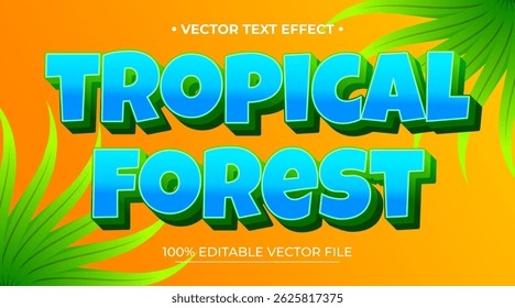 Editable text effect Tropical Forest style