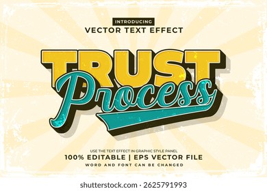 Editable text effect Trust Process 3d cartoon style premium vector