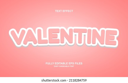 Editable Text Effect Valentine Vector