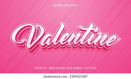 Editable text effect valentine's day theme, feminine text style, use for business marketing