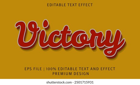 Editable text effect victory title style.Victory 3d editable text effect 