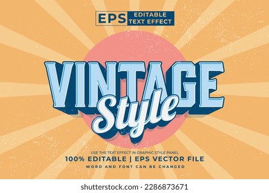 Editable text effect - Vintage template style premium vector