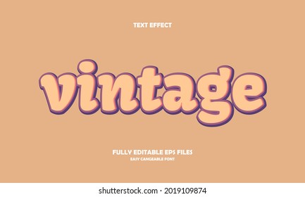 Editable text effect vintage title style