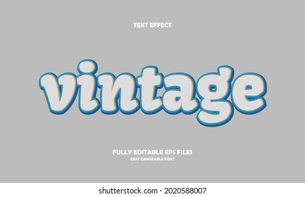 Editable text effect vintage title style