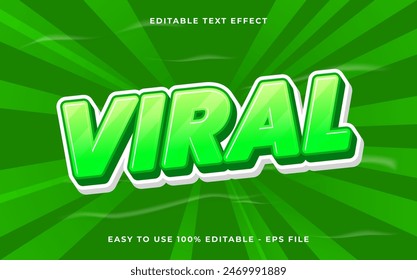 Editable text effect viral 3d Cartoon template style premium vector