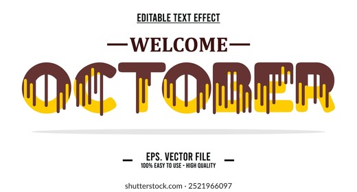editable text effect welcome october typography