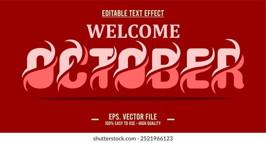 editable text effect welcome october typography