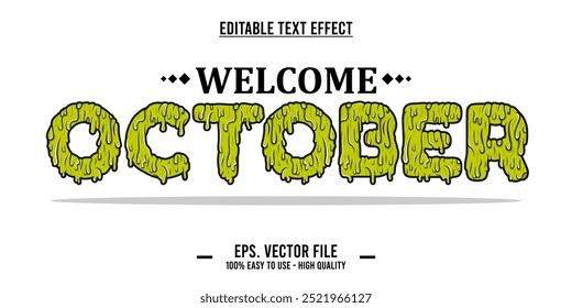 editable text effect welcome october typography