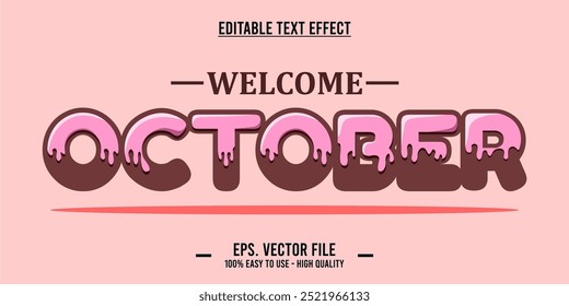 editable text effect welcome october typography