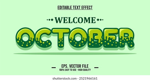 editable text effect welcome october typography