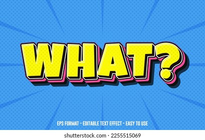 Editable text effect, What 3D Editable Text Effect Style, Comic text effect, 3d text style template